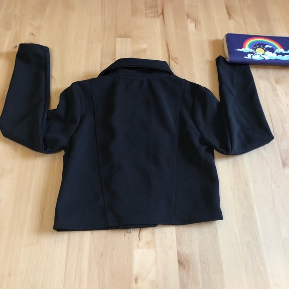 Knitworks Black Moto Jacket Girls Sz 10 - Picture 4 of 7